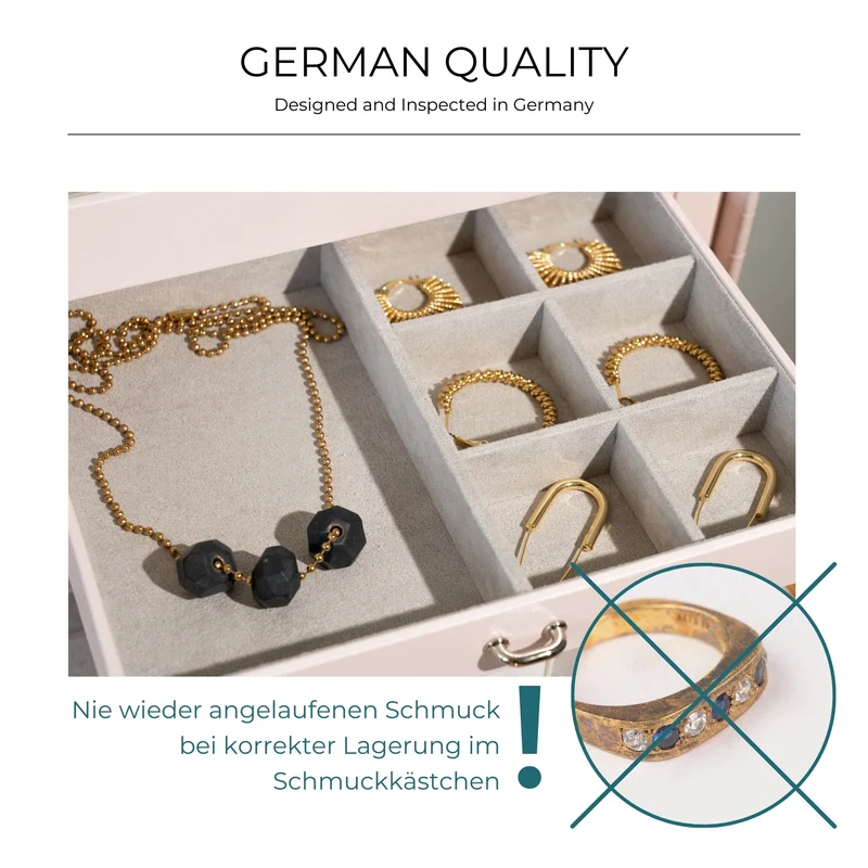 CAIMAN Großer Schmuckkasten in Kroko Optik