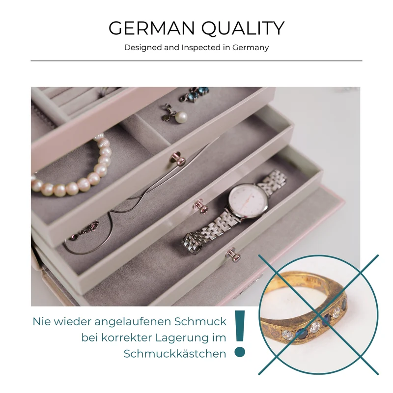 CAIMAN Schmuckkasten in Kroko Optik