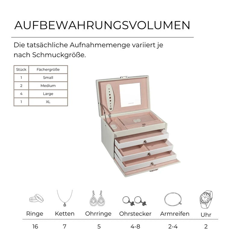 CLASSICO Schmuckkasten Echt Leder - ROSÉ EDITION