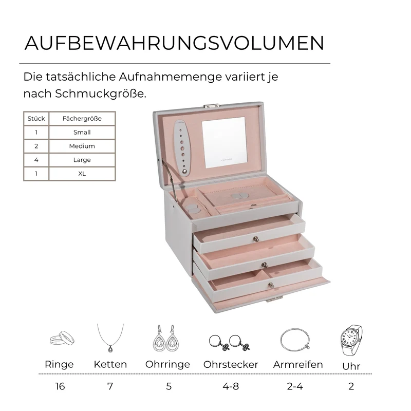 CLASSICO Schmuckkasten Echt Leder - ROSÉ EDITION