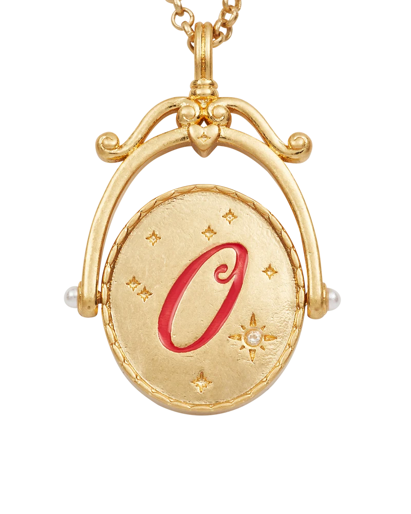 O Initial Orchid Gold Spinner Necklace