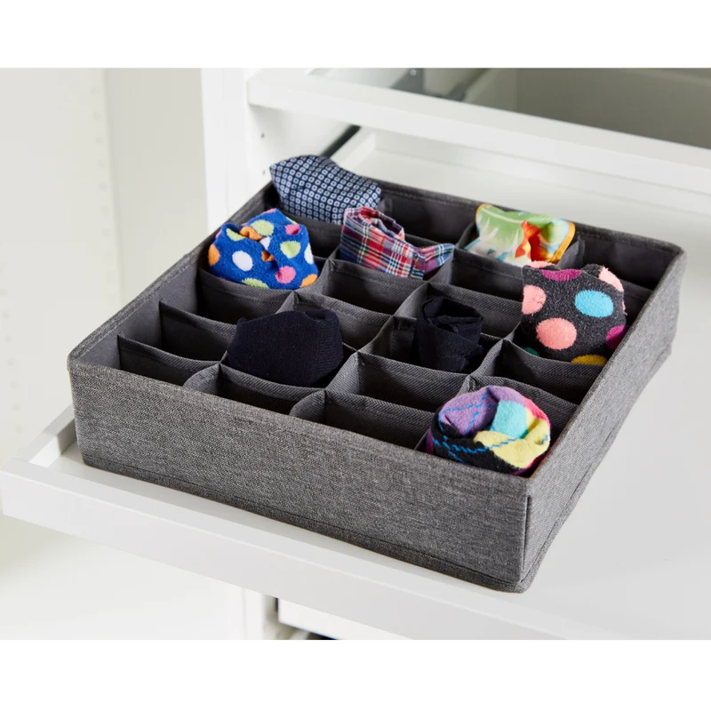 PREMIUM Wäsche Organizer Grau - 24 Fächer