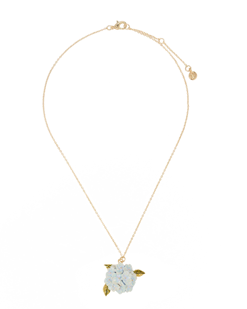 Enamel Hydrangea Gold Necklace