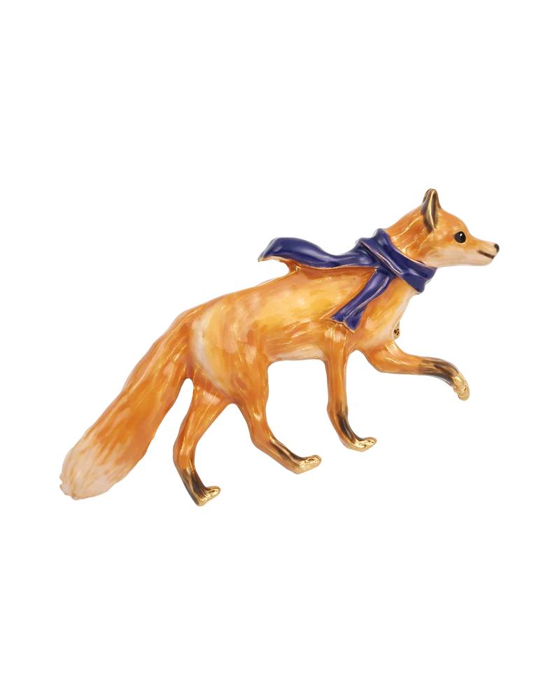 Gold Cosy Fox Brooch