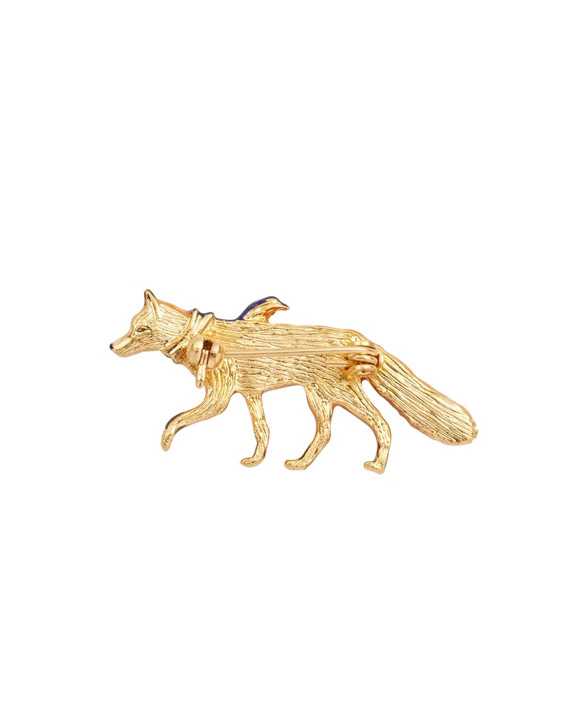 Gold Cosy Fox Brooch