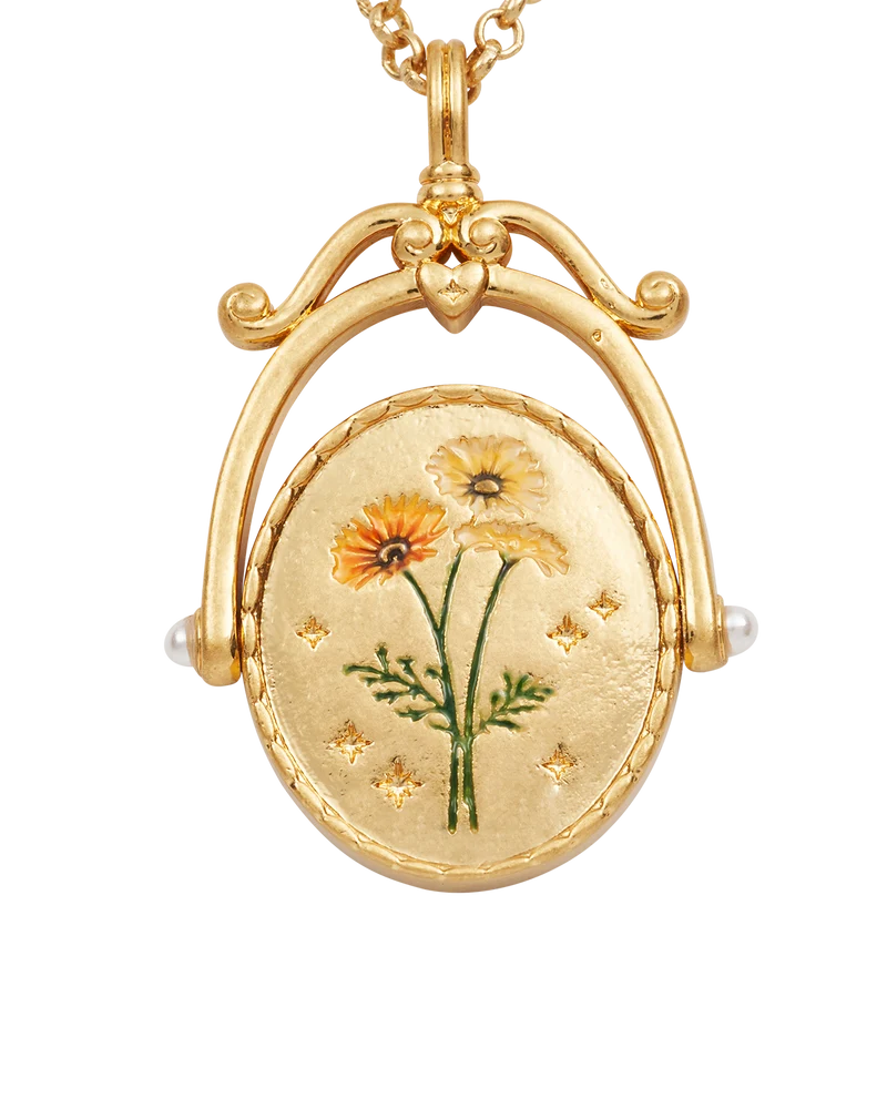 U Initial Ursinia Gold Spinner Necklace