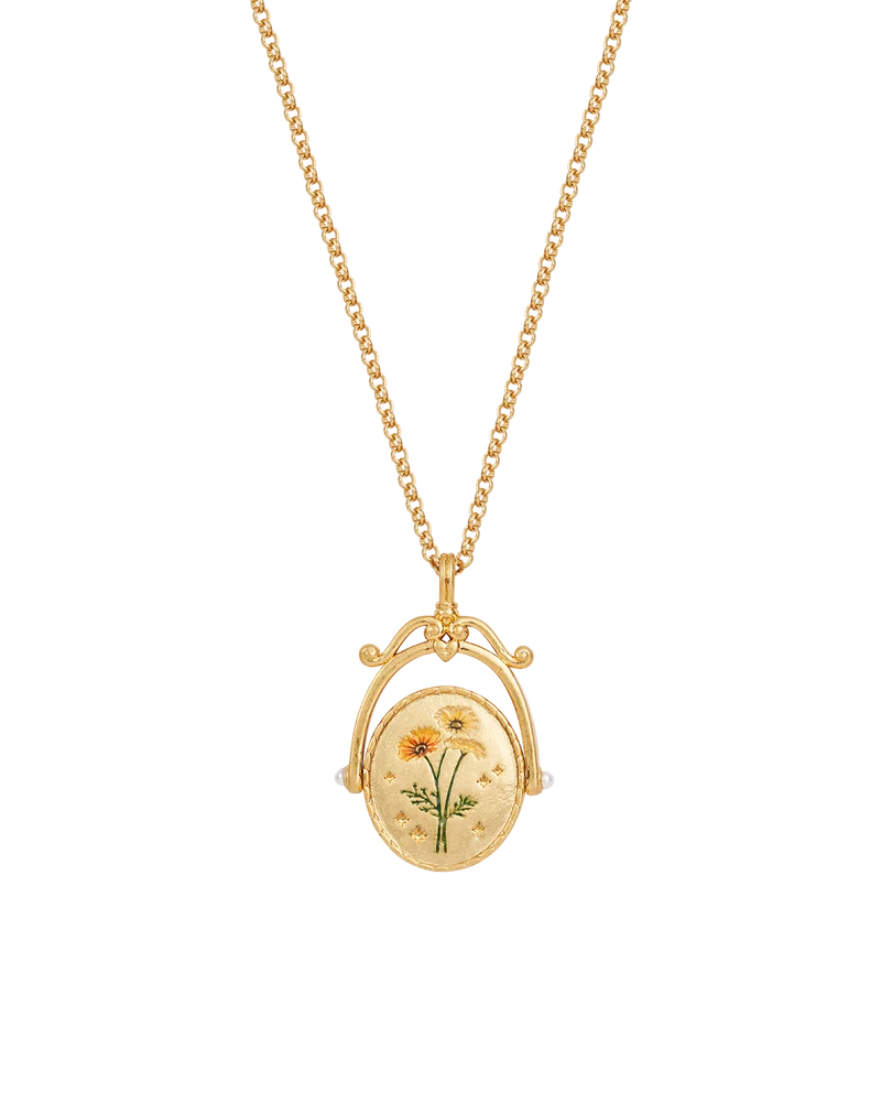 U Initial Ursinia Gold Spinner Necklace