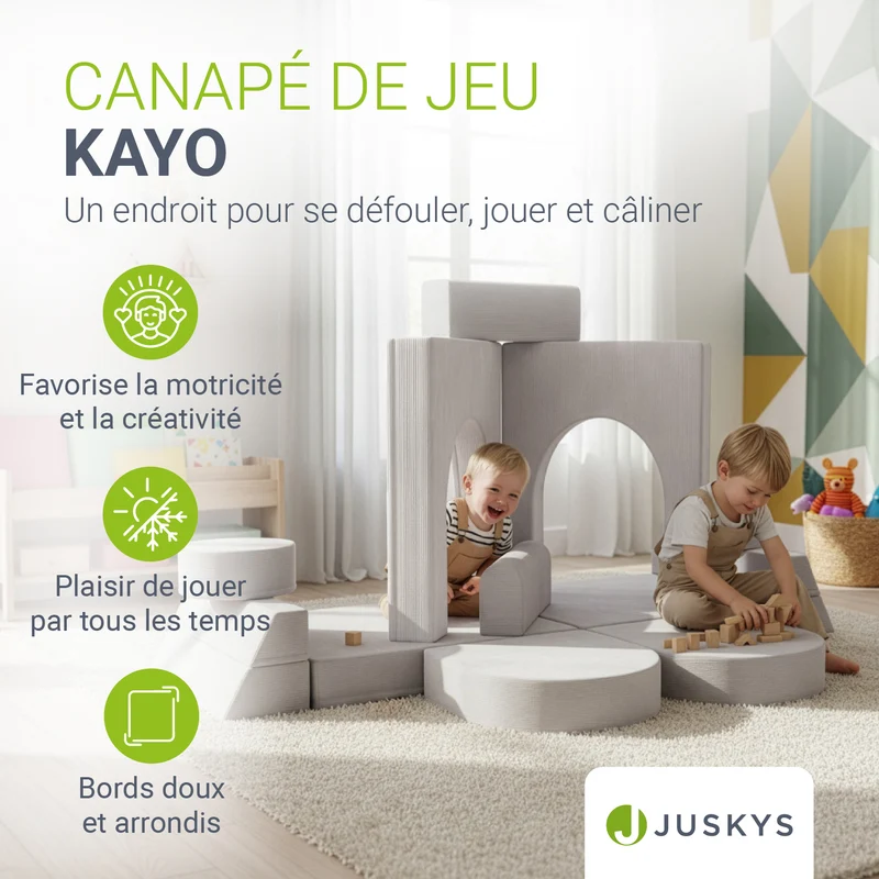 Kindersofa Kayo mit Cord Bezug & Kissen