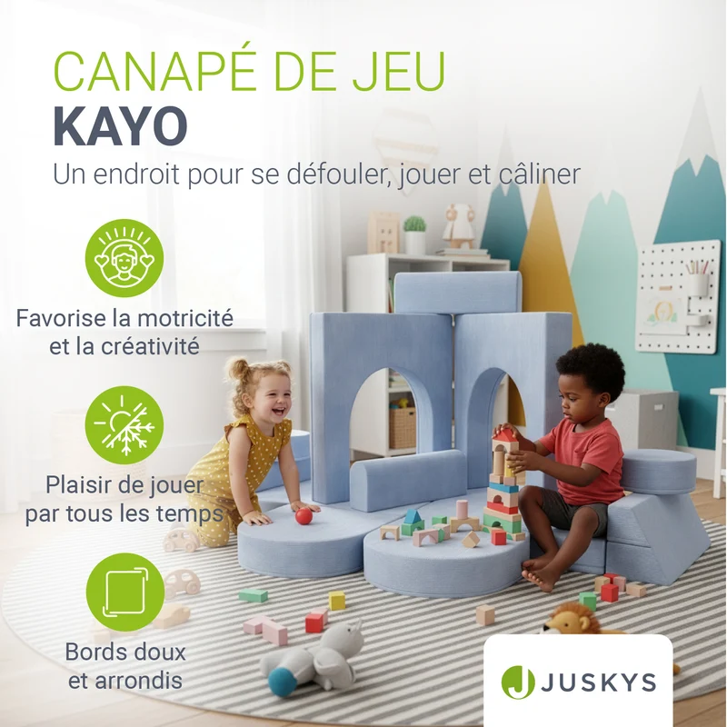 Kindersofa Kayo mit Cord Bezug & Kissen