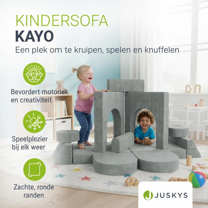 Kindersofa Kayo mit Cord Bezug & Kissen
