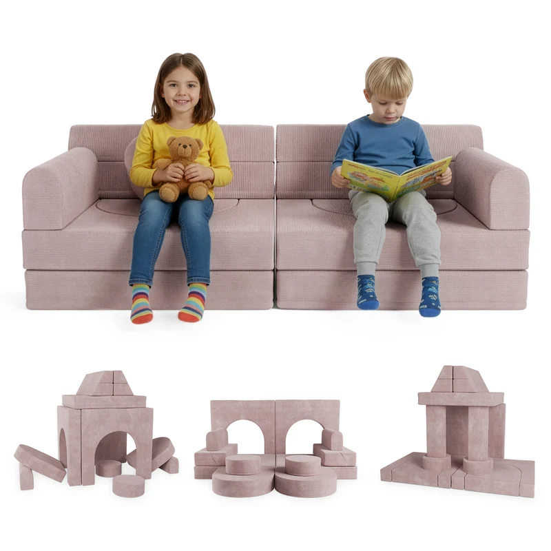 Kindersofa Kayo mit Cord Bezug & Kissen