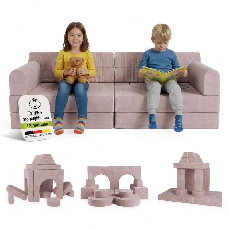 Kindersofa Kayo mit Cord Bezug & Kissen