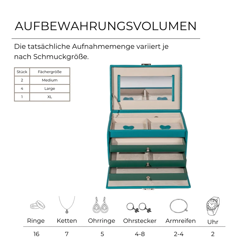 JOLIE Schmuckkästchen in Kreuznarben Optik