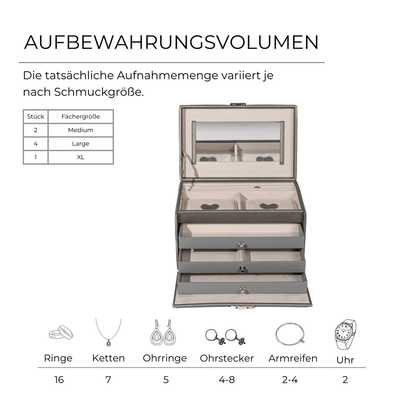 JOLIE Schmuckkästchen in Kreuznarben Optik