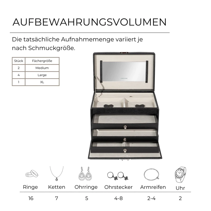 JOLIE Schmuckkästchen in Kreuznarben Optik