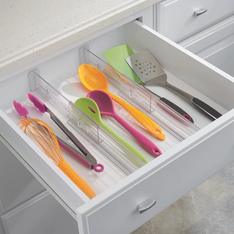 Schubladenteiler LINUS - Set 2 Stk. - Tief 34.5-52.5x3.2x6.5cm