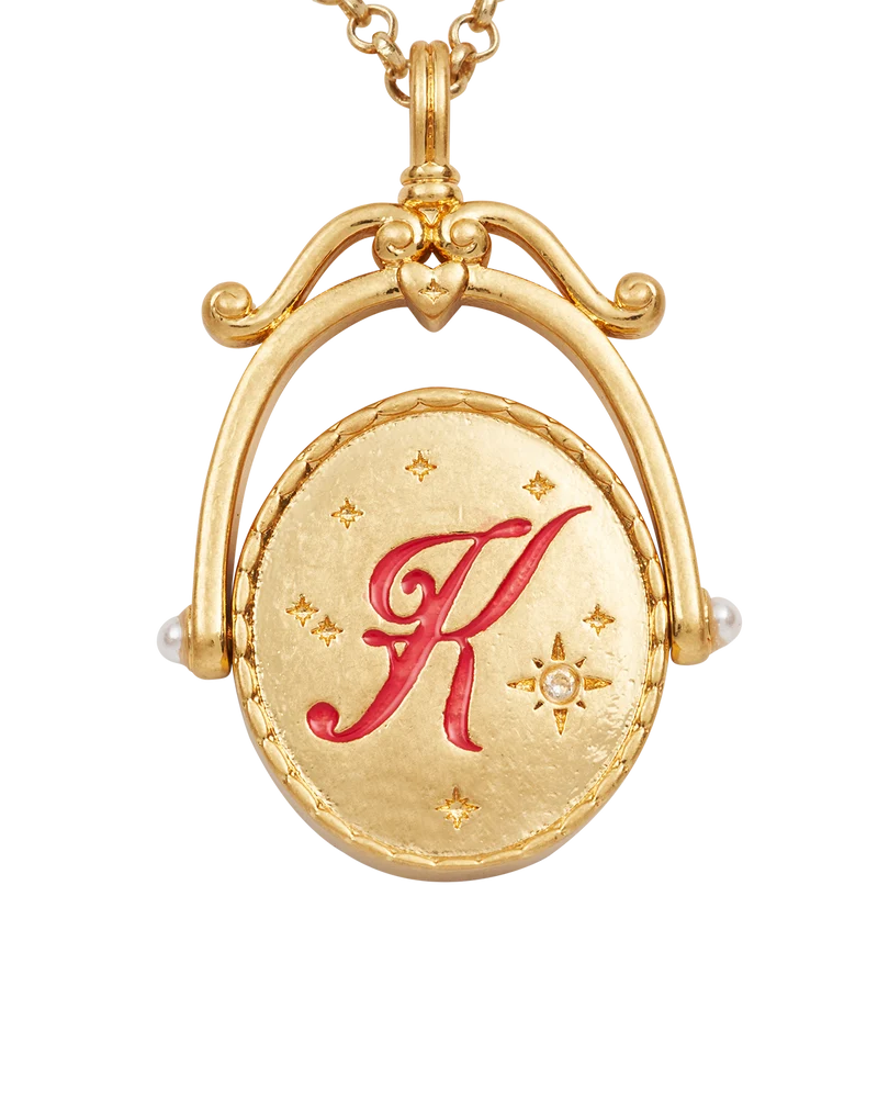 K Initial Kalmia Gold Spinner Necklace