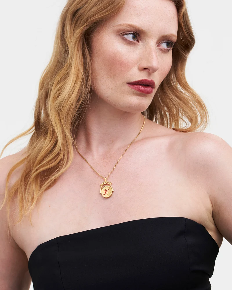 K Initial Kalmia Gold Spinner Necklace