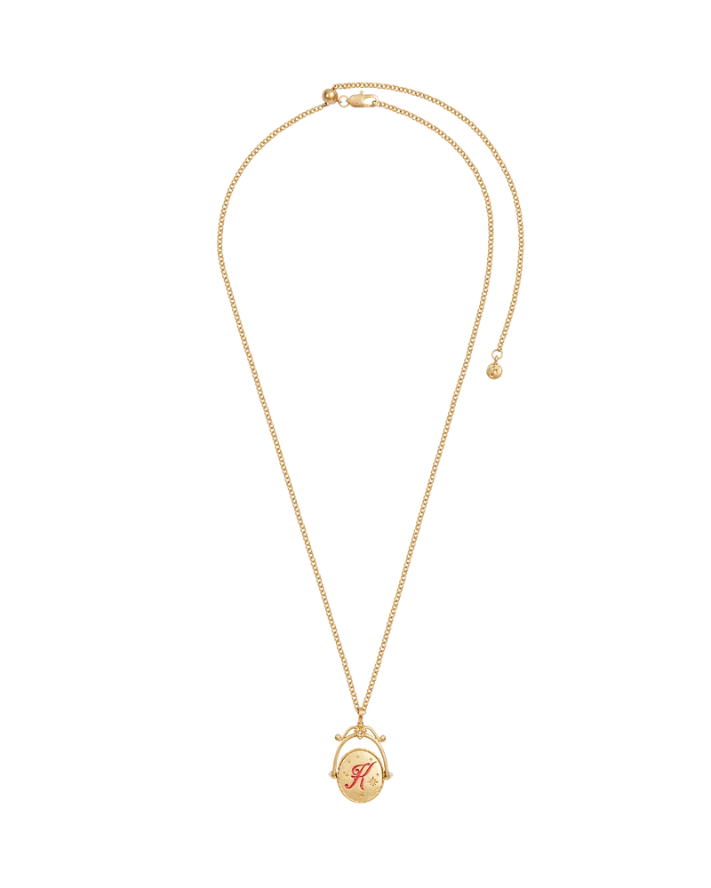 K Initial Kalmia Gold Spinner Necklace