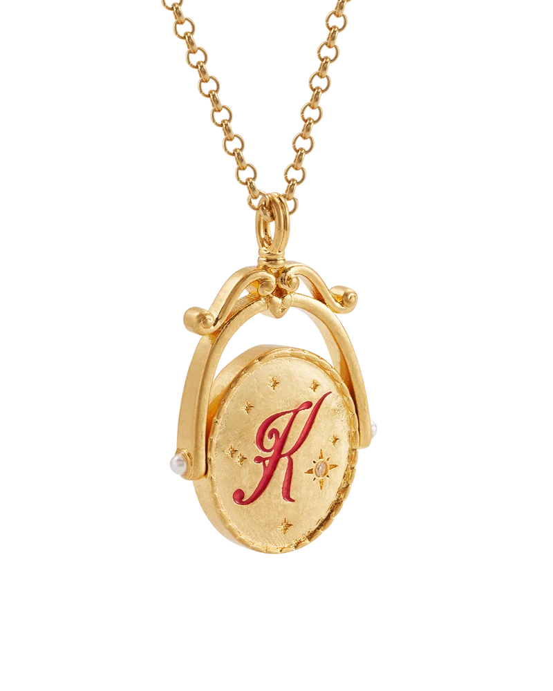 K Initial Kalmia Gold Spinner Necklace
