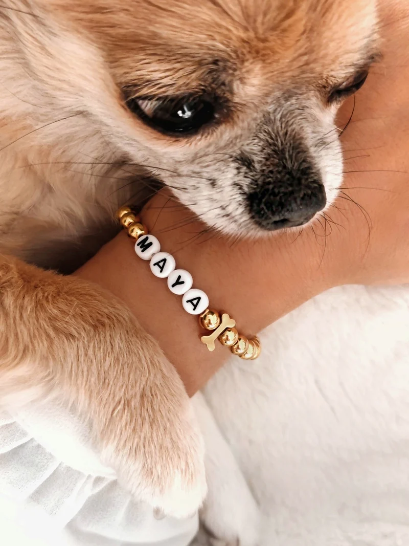 Perlenarmband mit Hunde Name