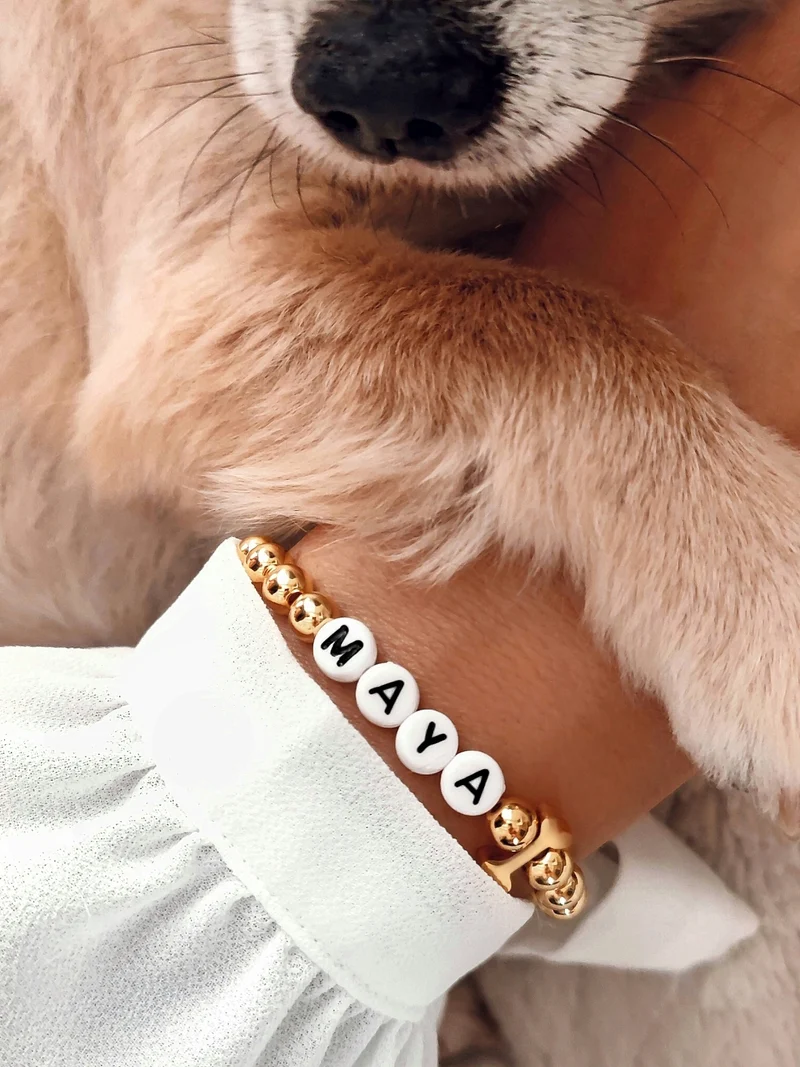Perlenarmband mit Hunde Name