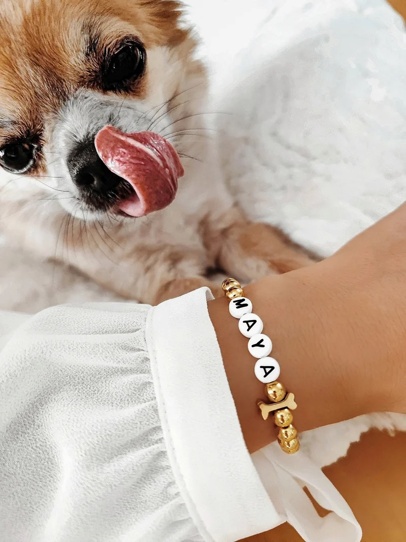 Perlenarmband mit Hunde Name