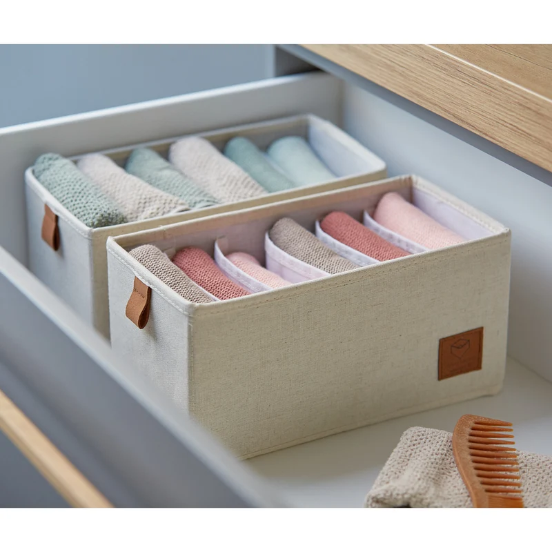 PREMIUM Organizer 6 Fächer schmal Beige - Set 2 Stk