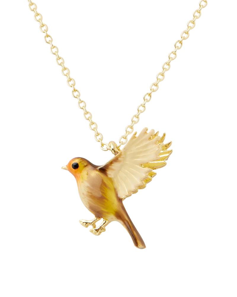 Enamel Robin Necklace