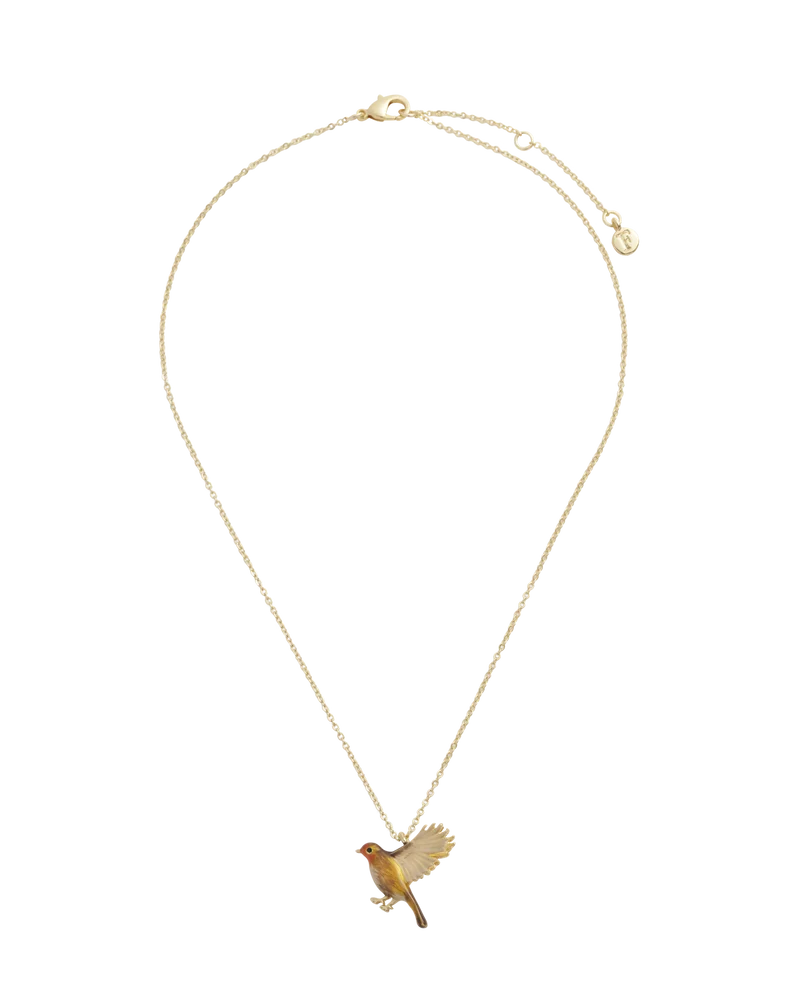 Enamel Robin Necklace