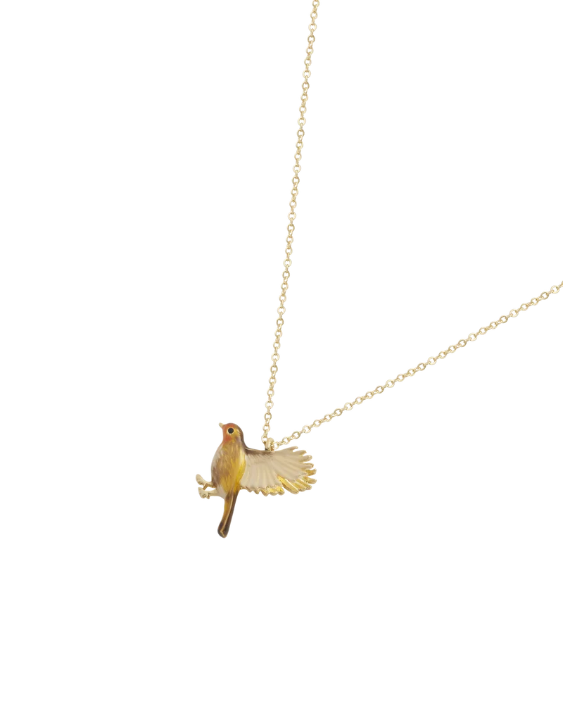 Enamel Robin Necklace