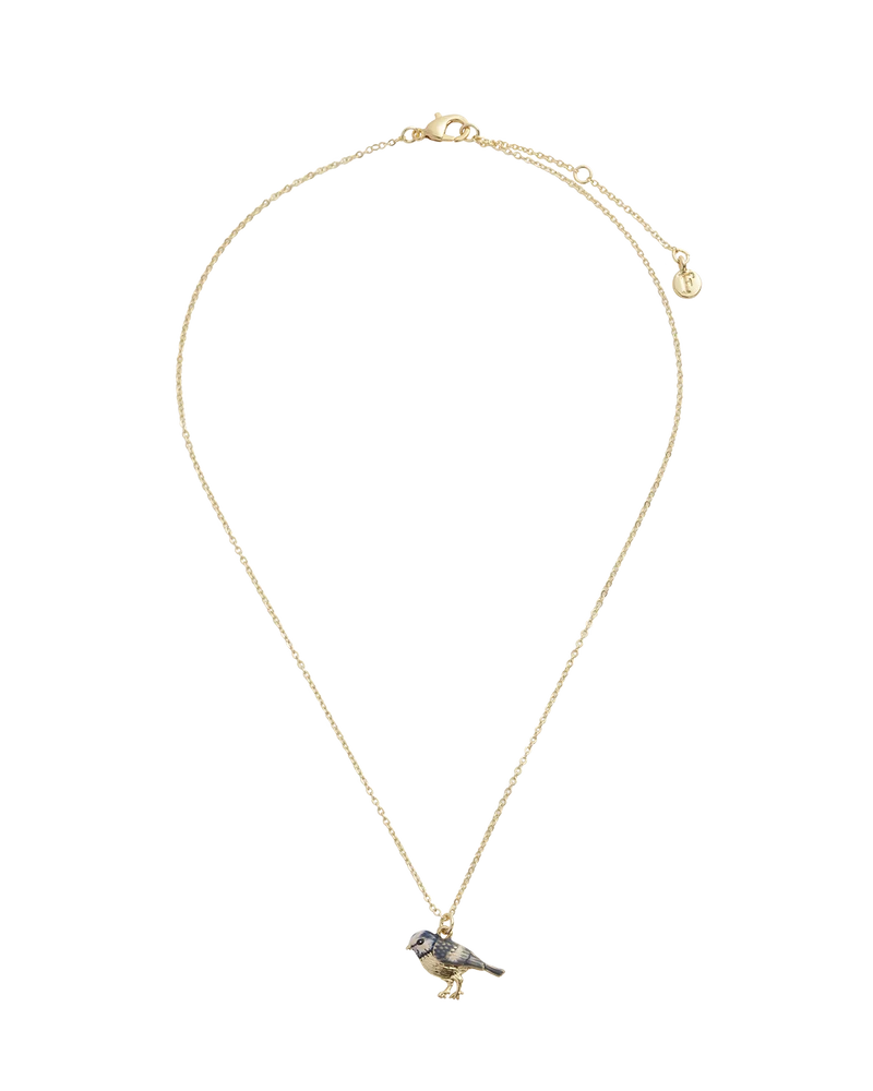 Enamel Blue Tit Short Necklace