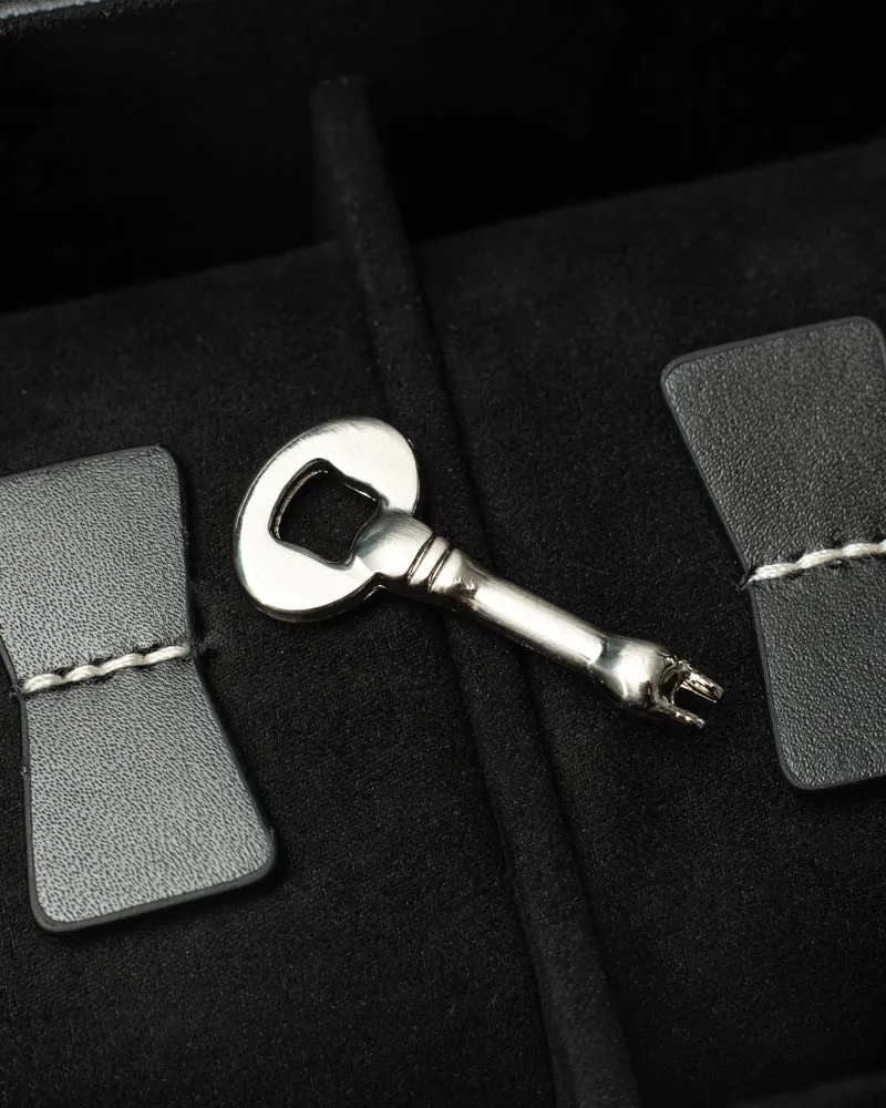 LONDON Uhrenbox für 5 Uhren aus Leder mit Glasdeckel