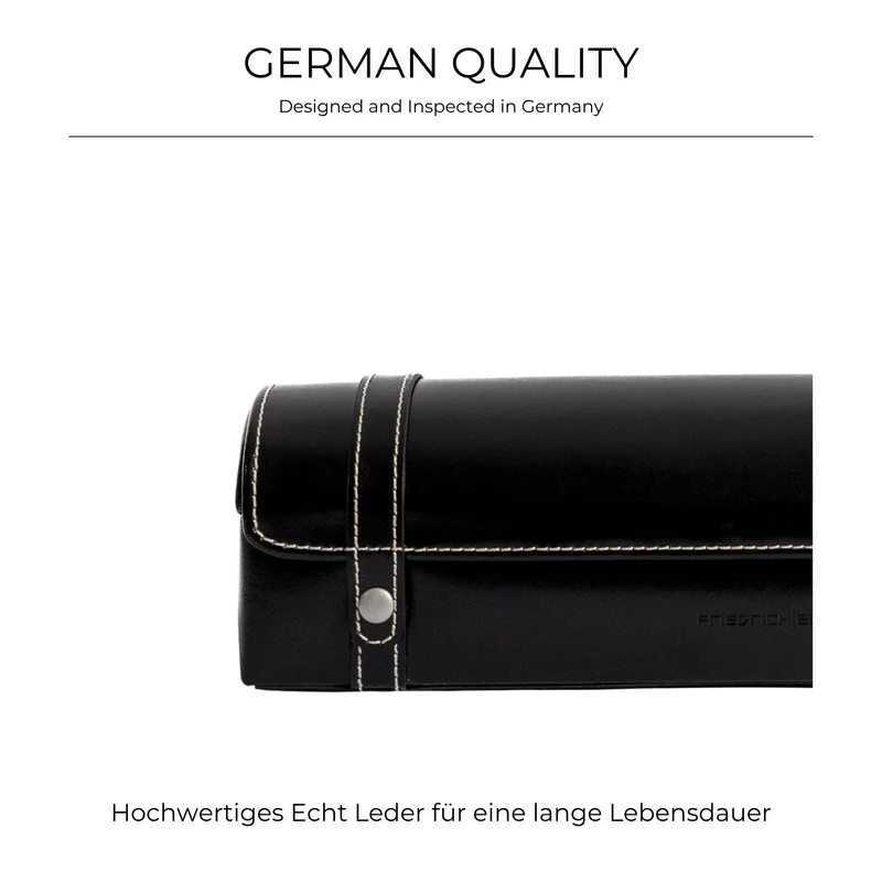 LONDON Uhrenbox für 5 Uhren aus Leder mit Glasdeckel