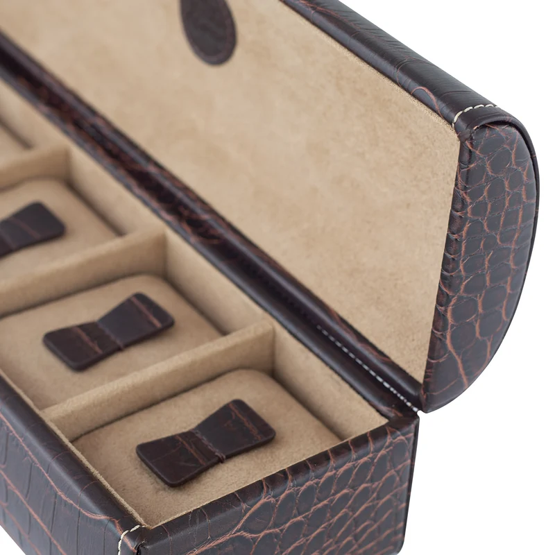 LE CROC Uhrenbox für 5 Uhren in Kroko Optik
