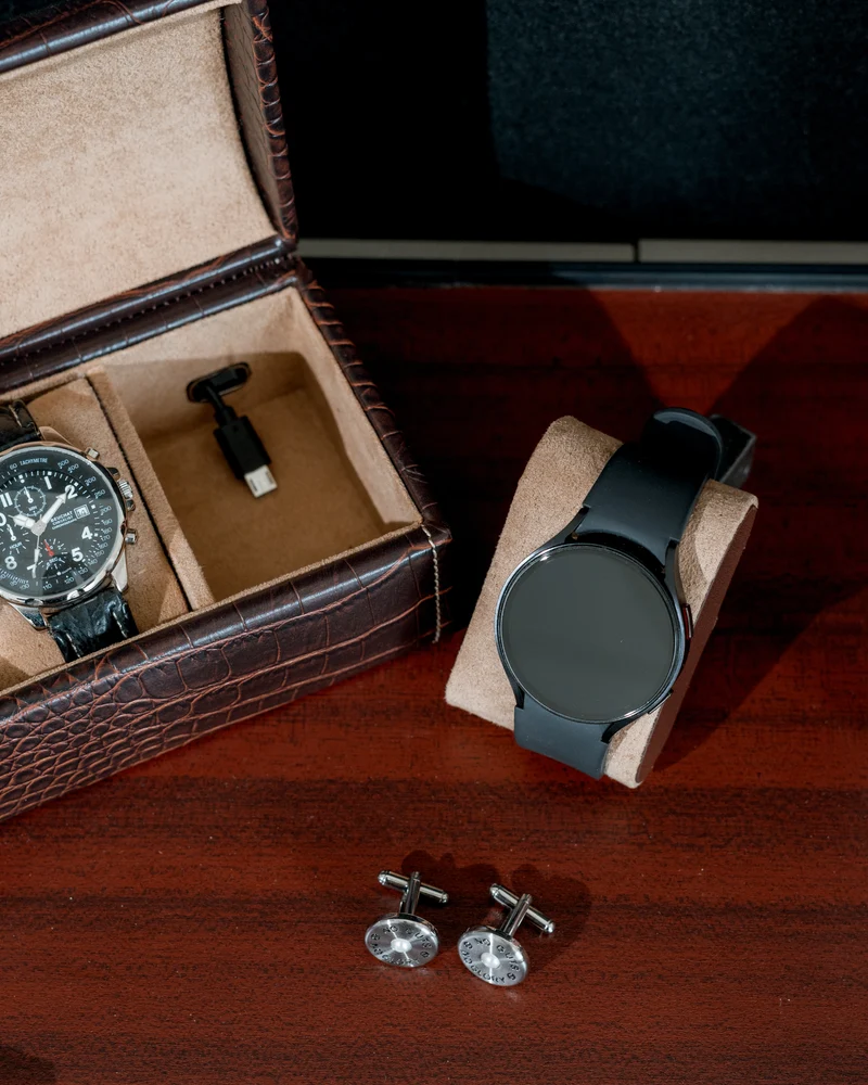 LE CROC Uhrenbox für 5 Uhren in Kroko Optik
