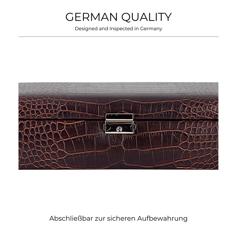 LE CROC Uhrenbox für 10 Uhren in Kroko Optik