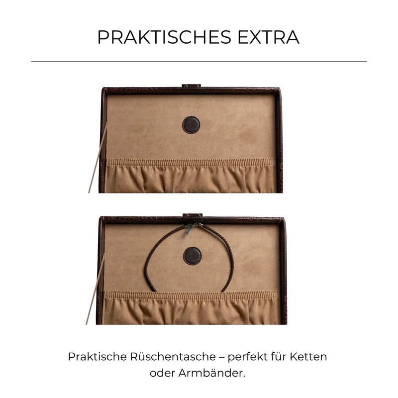 LE CROC Uhrenbox für 10 Uhren in Kroko Optik
