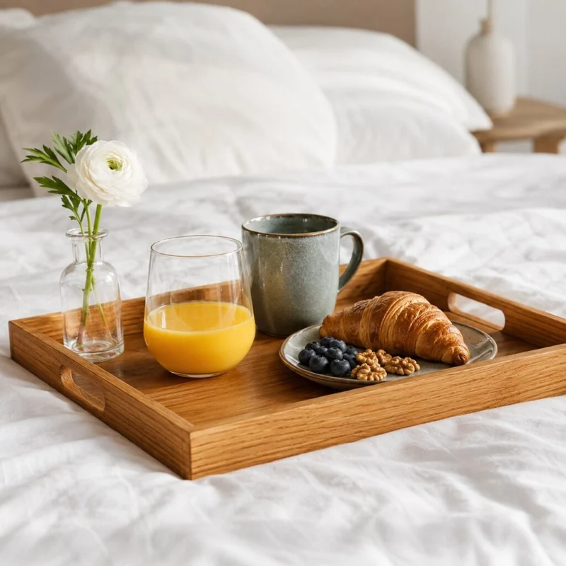 Rectangular Oak Serving Tray