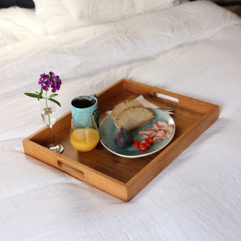 Rectangular Oak Serving Tray