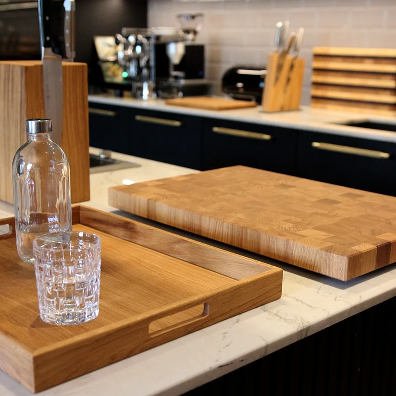 Rectangular Oak Serving Tray