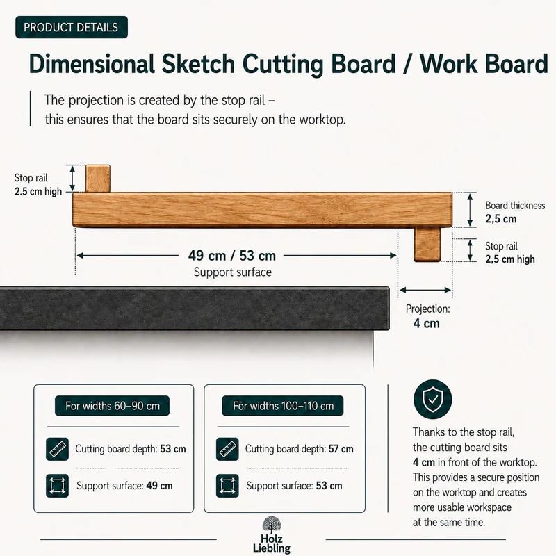 Wooden Pastry Board with Raised Edge