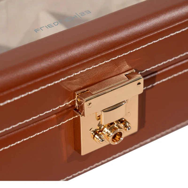 CORDOBA Uhrenbox für 5 Uhren aus Leder mit Glas