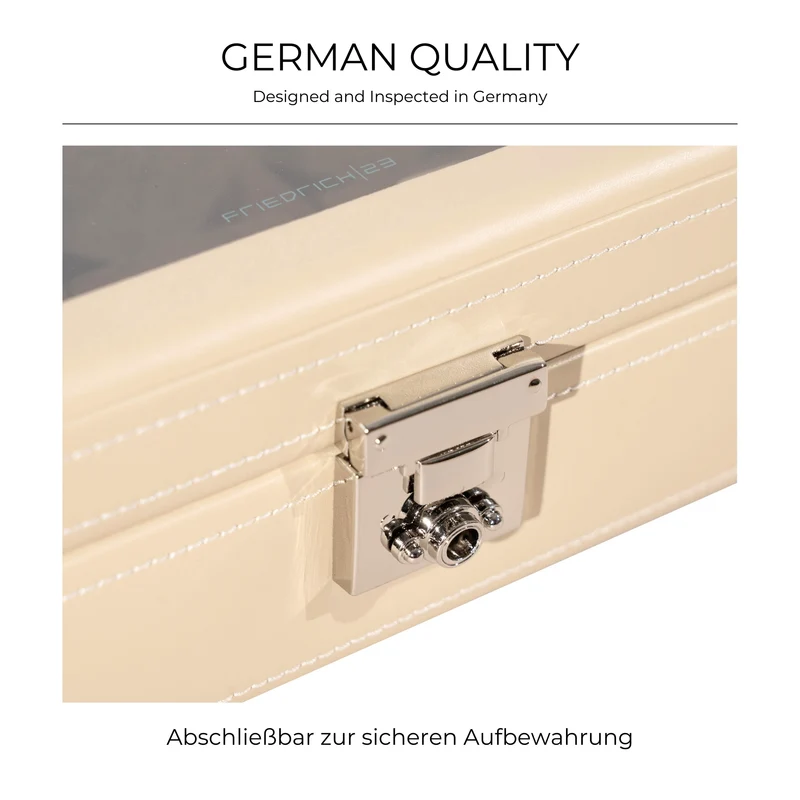 CORDOBA Uhrenbox für 5 Uhren aus Leder mit Glas