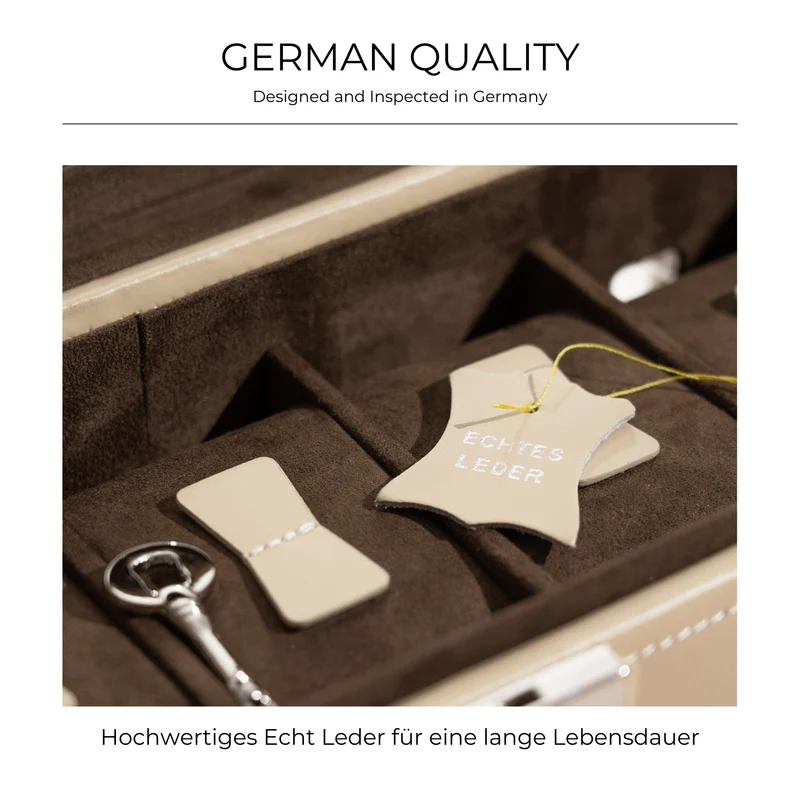 CORDOBA Uhrenbox für 5 Uhren aus Leder mit Glas
