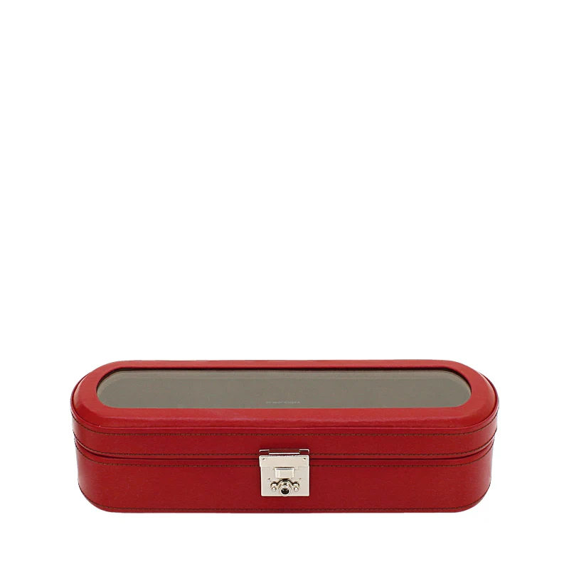 CORDOBA Uhrenbox für 5 Uhren aus Leder mit Glas