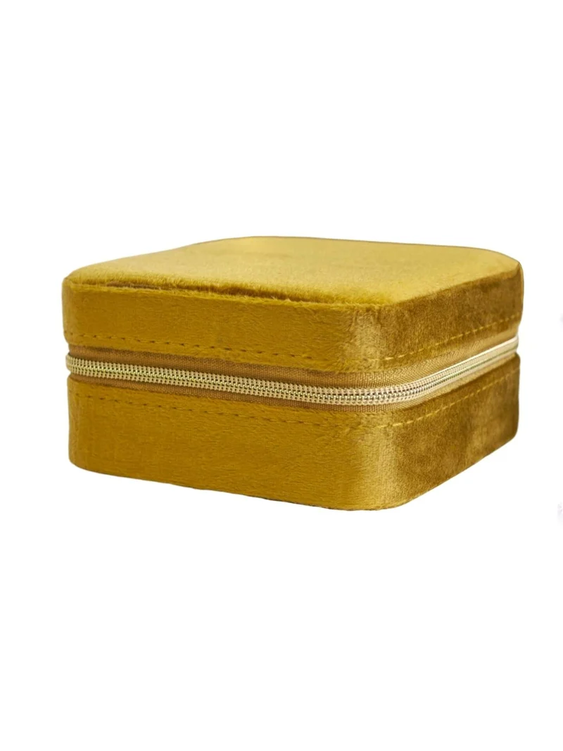 Schmuckkästchen Samt Ocker Gold