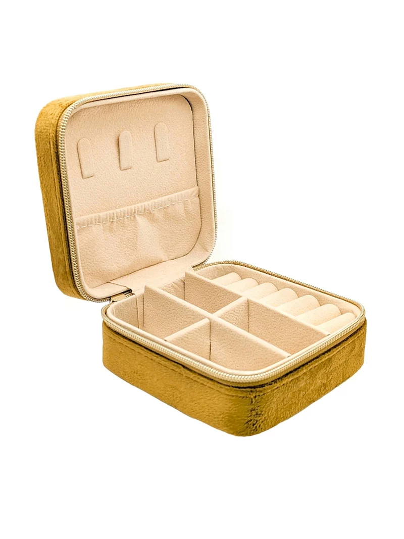 Schmuckkästchen Samt Ocker Gold