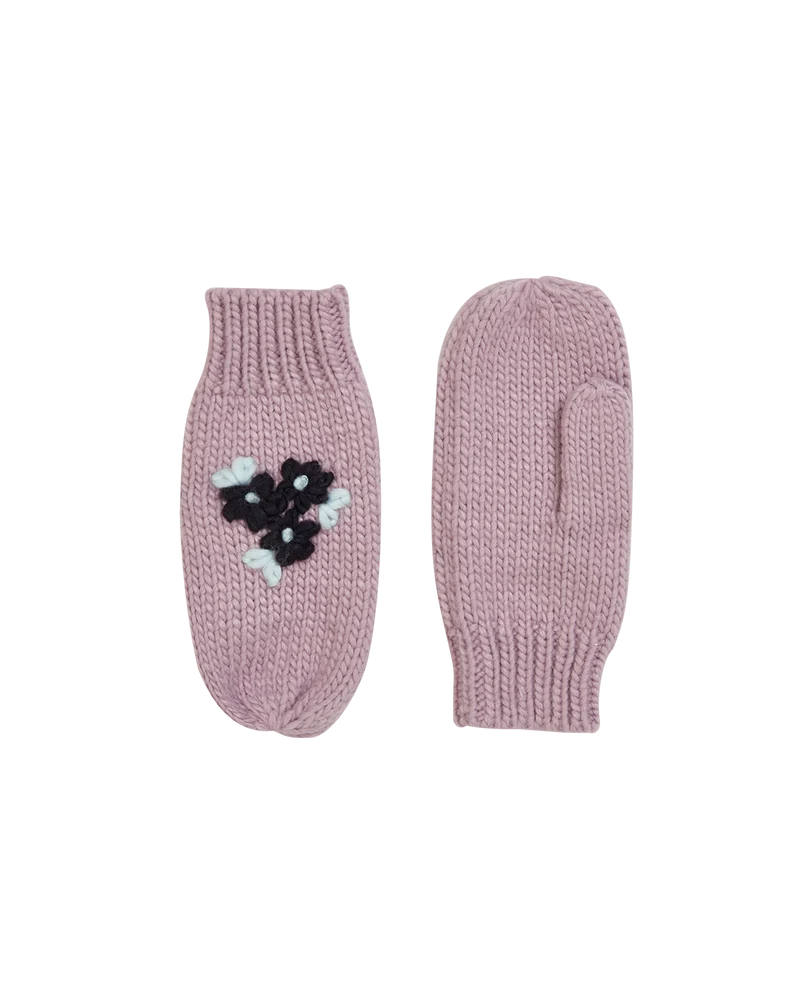 Forget-Me-Not Knitted Lilac Mittens