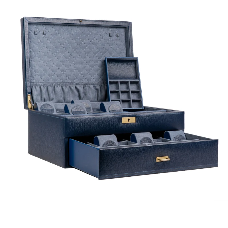DYNASTY XXL Uhrenbox für 20 Uhren aus Leder